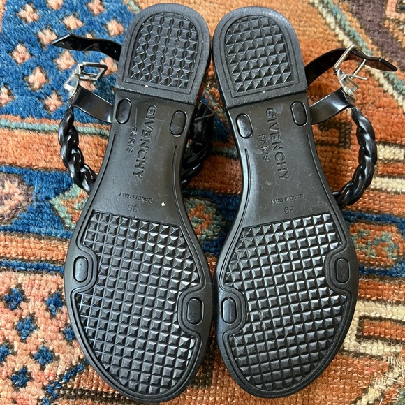 Givenchy Black Jelly Sandals Sz 9 - Picture 9 of 12